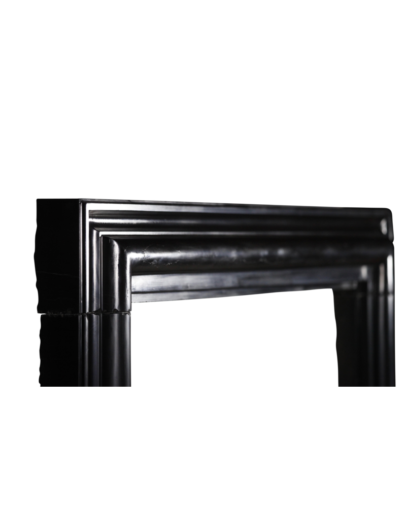 Grand Black Belgian Marble Bolection Fireplace Surround