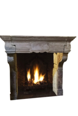 French Renaiscance Period Vintage Fireplace Surround In Limestone