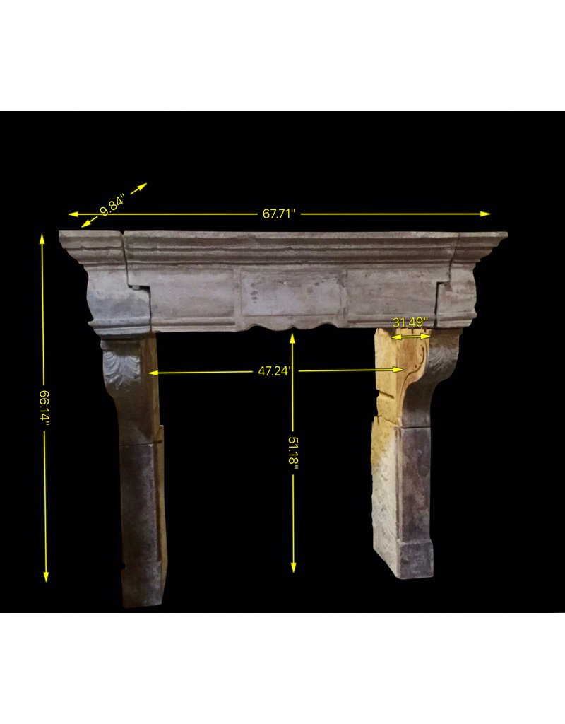 French Renaiscance Period Vintage Fireplace Surround In Limestone