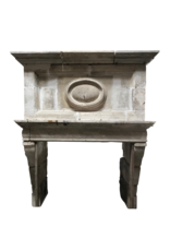 Strong 17Th Century French Antique Fireplace Surround In Limestone