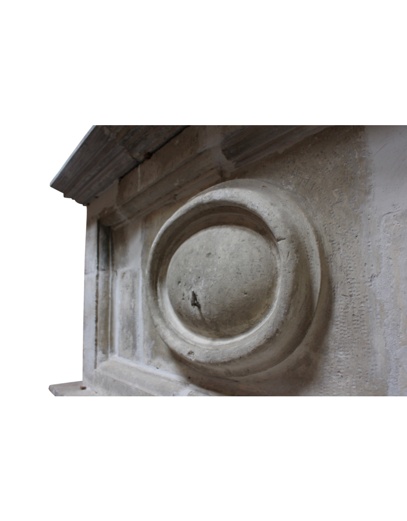 Strong 17Th Century French Antique Fireplace Surround In Limestone