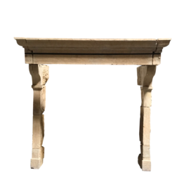 17Th Century French Country Limestone Fireplace Surround