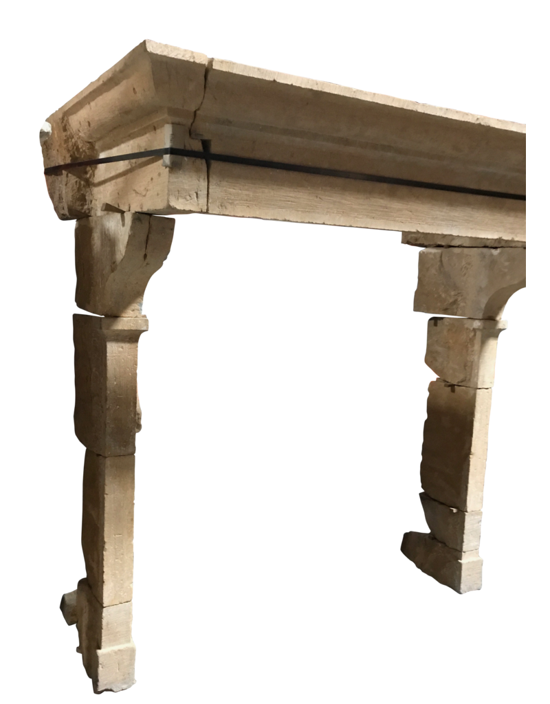 17Th Century French Country Limestone Fireplace Surround