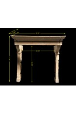 17Th Century French Country Limestone Fireplace Surround