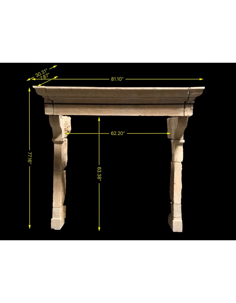 17Th Century French Country Limestone Fireplace Surround