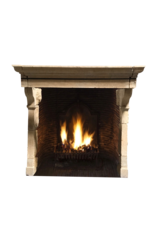 17Th Century French Country Limestone Fireplace Surround