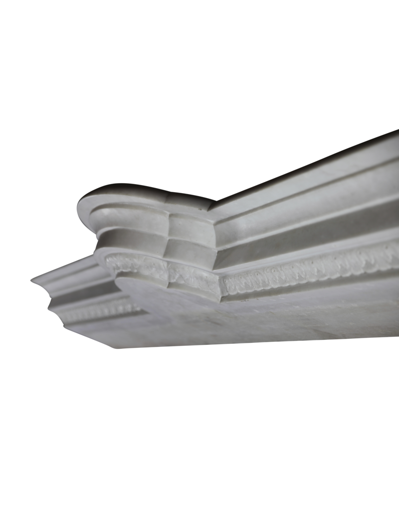 Maison Leon Van den Bogaert Antique Fireplace Surround In White Marble With Statues