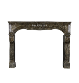 17Th Century Chique French Fireplace Surround In Dark Fossil Stone