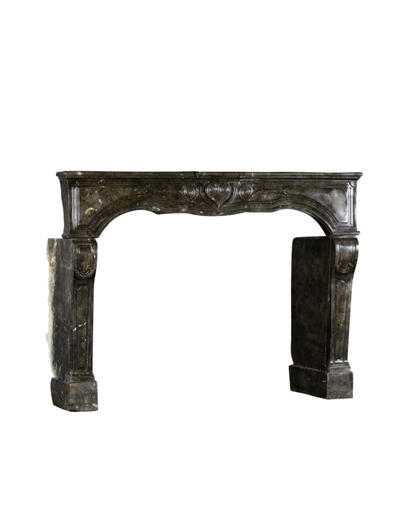 17Th Century Chique French Fireplace Surround In Dark Fossil Stone