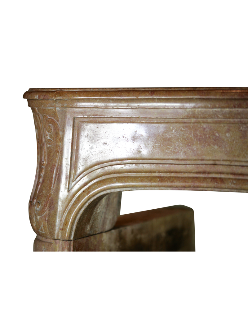 French 18Th Century Period Bicolor Antique Fireplace Surround