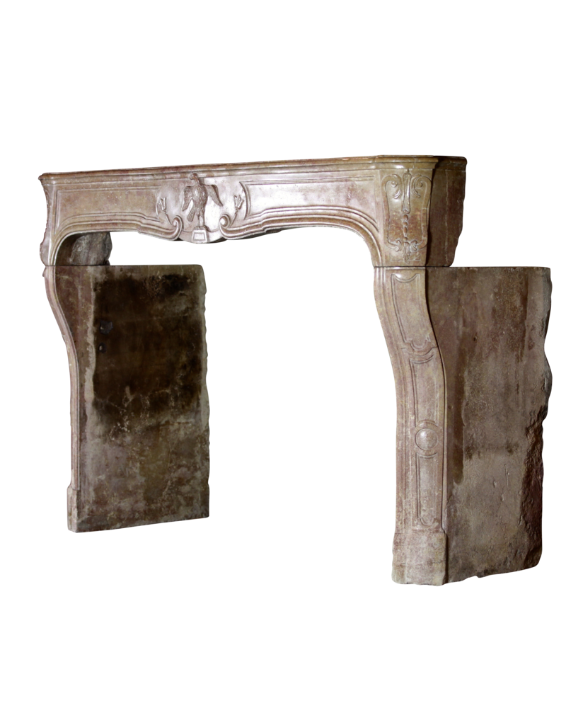 French 18Th Century Period Bicolor Antique Fireplace Surround