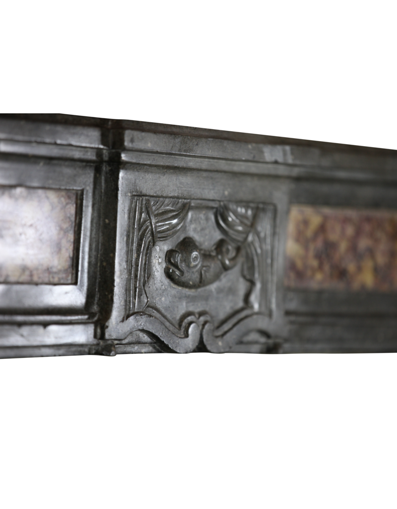 Maison Leon Van den Bogaert Bicolor French Antique Stone Fireplace Surround