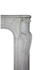 French 18Th Century Period White Statuary Marble Fireplace Surround