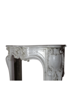 French 18Th Century Period White Statuary Marble Fireplace Surround