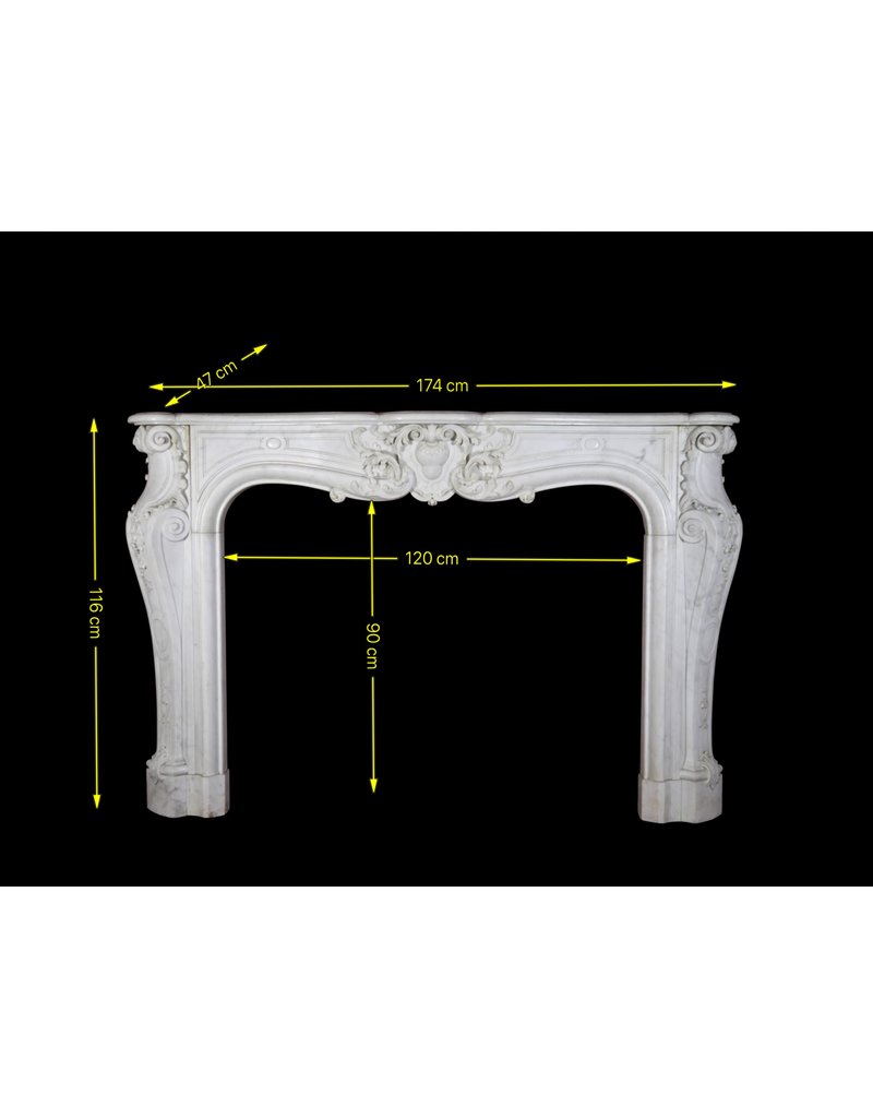 French 18Th Century Period White Statuary Marble Fireplace Surround