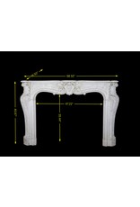 French 18Th Century Period White Statuary Marble Fireplace Surround