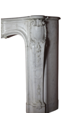 French 18Th Century Period White Statuary Marble Fireplace Surround