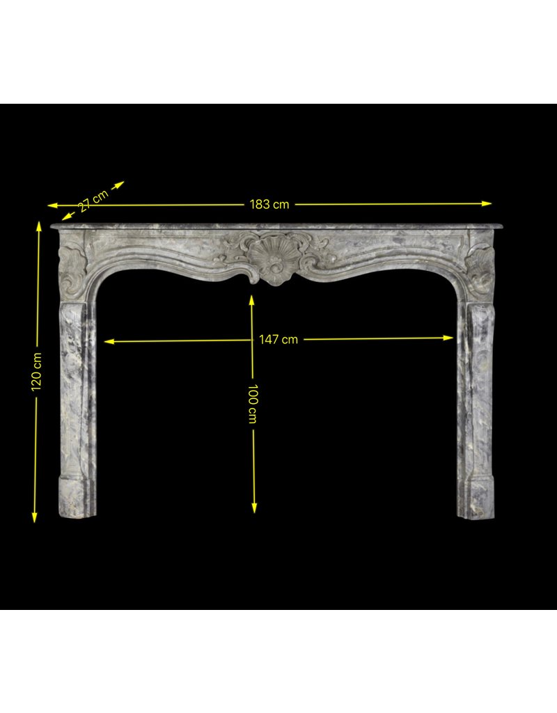 18Th Century Grand Belgian Antique Fireplace Surround In Oxidate Marble