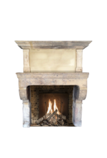 Original 17Th Century French Antique Fireplace Surround In Limestone