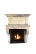 Original 17Th Century French Antique Fireplace Surround In Limestone