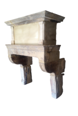 Original 17Th Century French Antique Fireplace Surround In Limestone