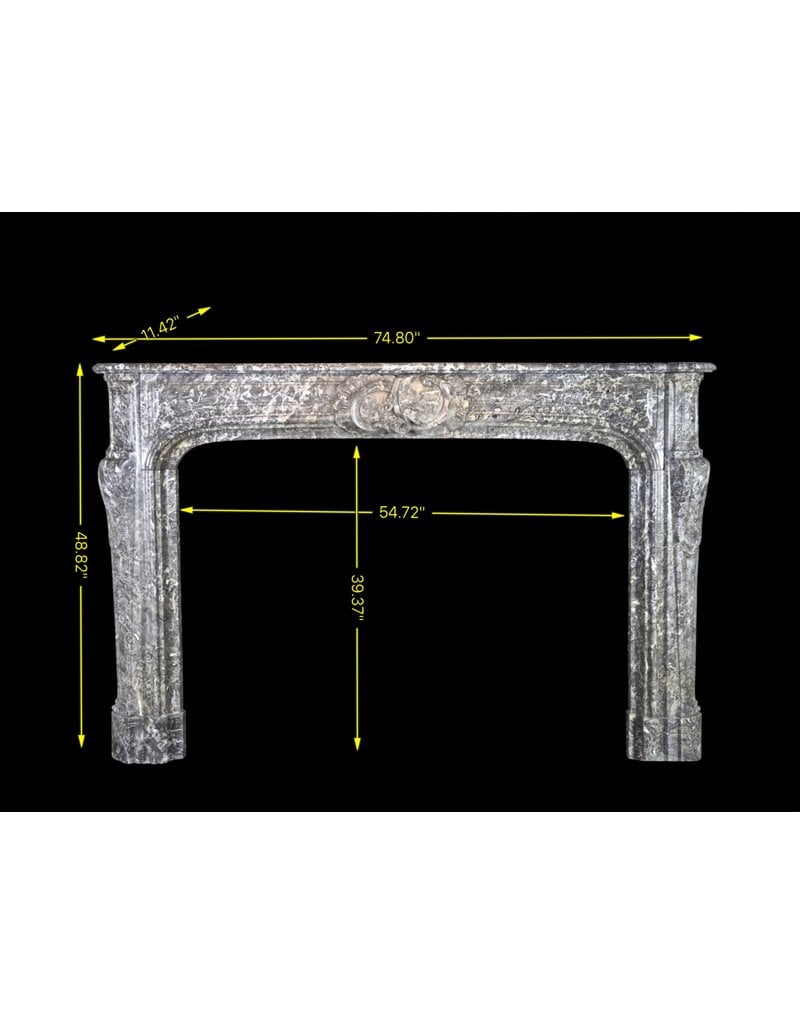 Grand Belgian Antique Marble Fireplace Surround