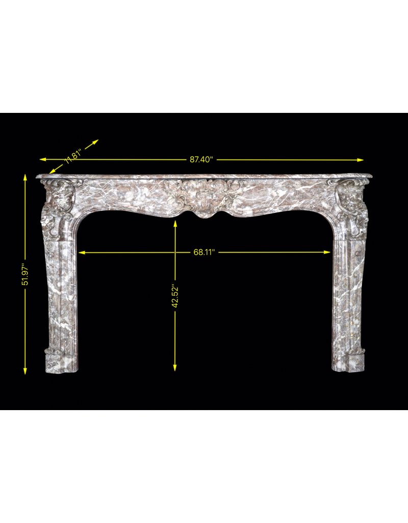 Exceptional Wide Classic Belgian Antique Fireplace Surround