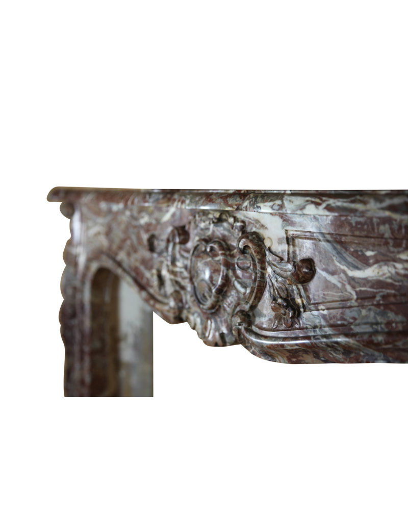 Belgian 18Th Century Classic Brown Marble Fireplace Surround