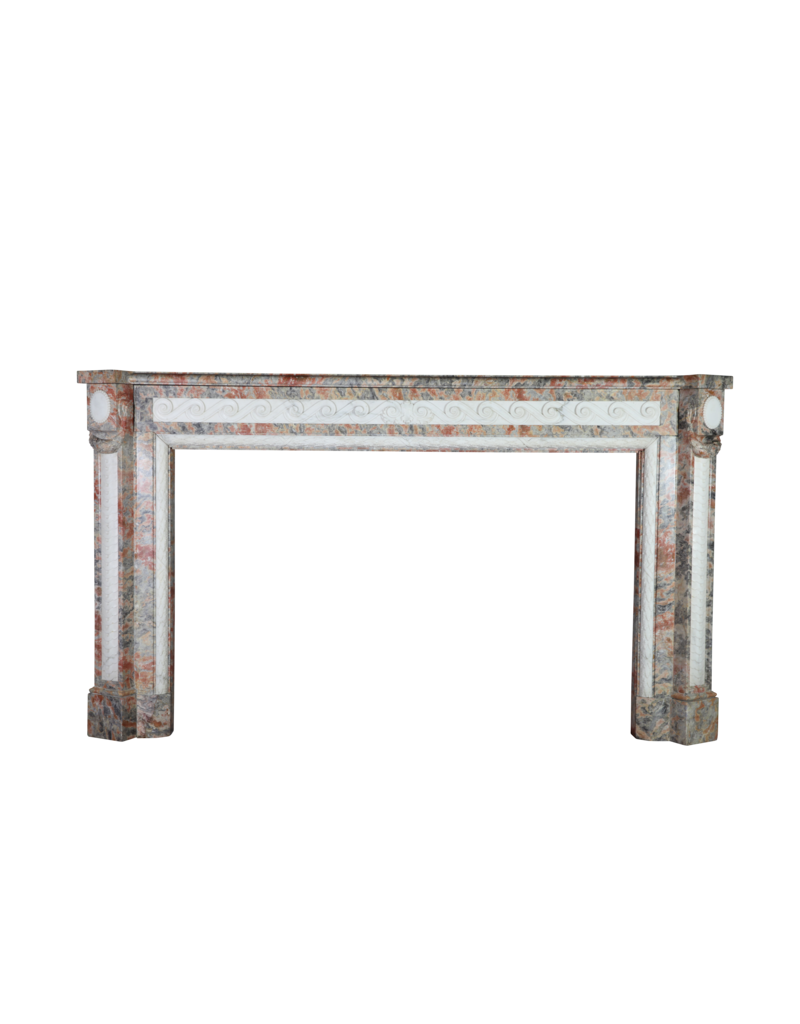 Extreme Wide Marble Antique Belgian Fireplace Surround