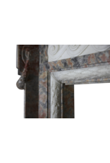 Extreme Wide Marble Antique Belgian Fireplace Surround