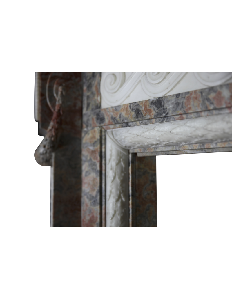 Extreme Wide Marble Antique Belgian Fireplace Surround