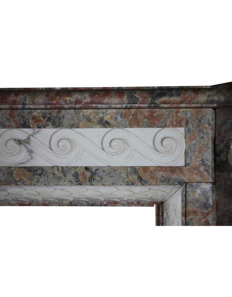 Extreme Wide Marble Antique Belgian Fireplace Surround