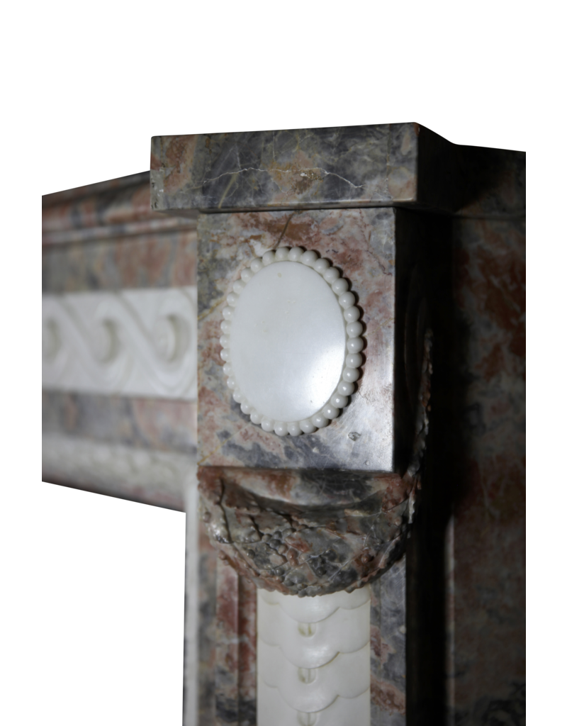 Extreme Wide Marble Antique Belgian Fireplace Surround