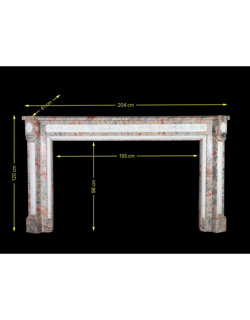 Extreme Wide Marble Antique Belgian Fireplace Surround