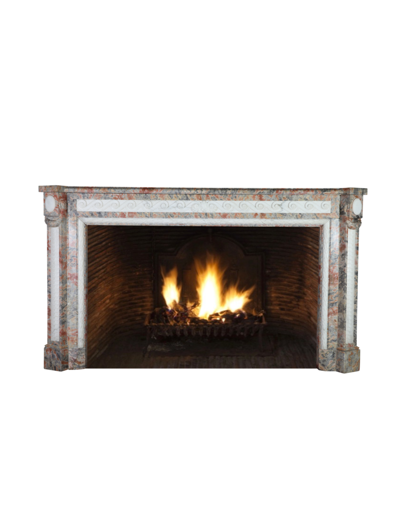 Extreme Wide Marble Antique Belgian Fireplace Surround
