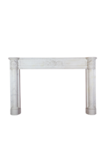 Grand French White Carrara Marble Antique Fireplace Surround