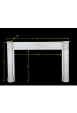Grand French White Carrara Marble Antique Fireplace Surround