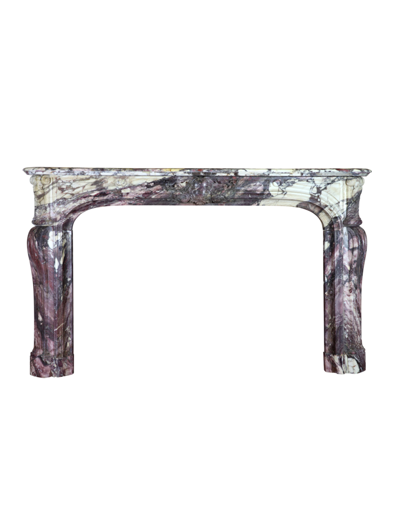 Parisian Monumental Antique Fireplace Surround In Brêche Violet Marble