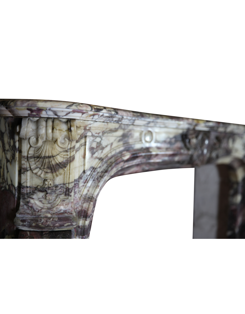 Maison Leon Van den Bogaert Parisian Monumental Antique Fireplace Surround In Brêche Violet Marble