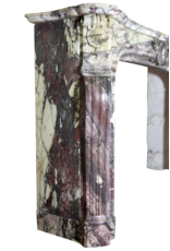 Maison Leon Van den Bogaert Parisian Monumental Antique Fireplace Surround In Brêche Violet Marble