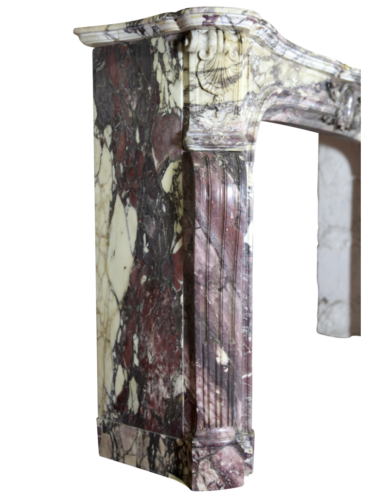 Parisian Monumental Antique Fireplace Surround In Brêche Violet Marble