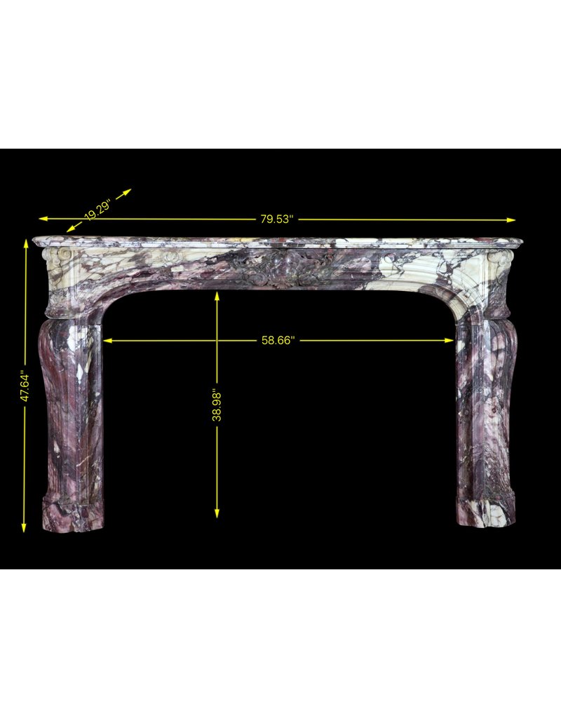 Parisian Monumental Antique Fireplace Surround In Brêche Violet Marble