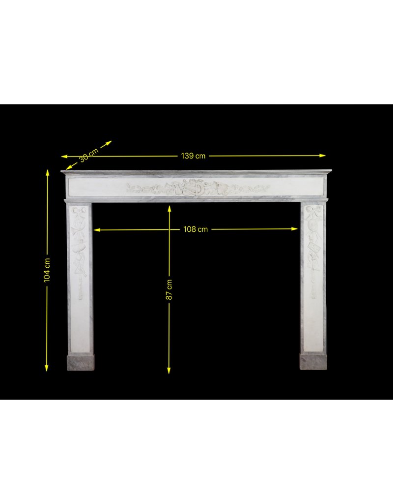 Maison Leon Van den Bogaert Chimenea neoclásicafrancesa – mármol azul Turquin & Statuario