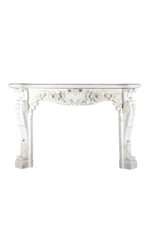 White Statuary Marble Belle Epoque Period Antique Fireplace Surround