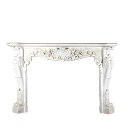 White Statuary Marble Belle Epoque Period Antique Fireplace Surround