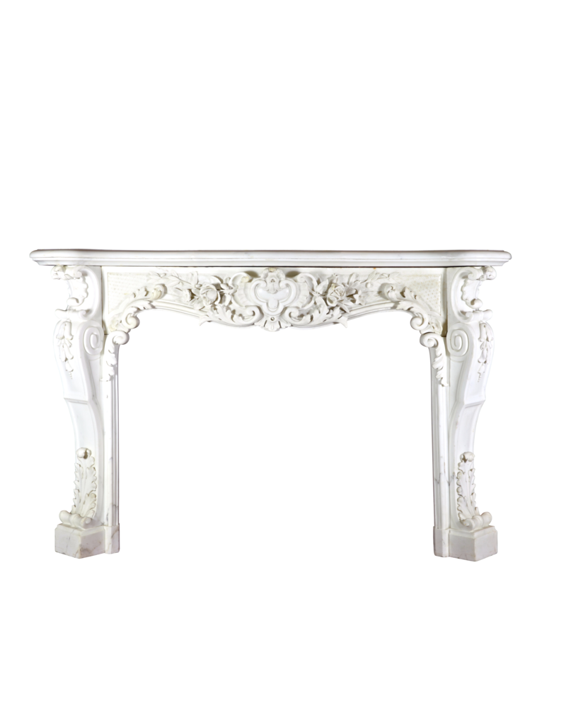 White Statuary Marble Belle Epoque Period Antique Fireplace Surround