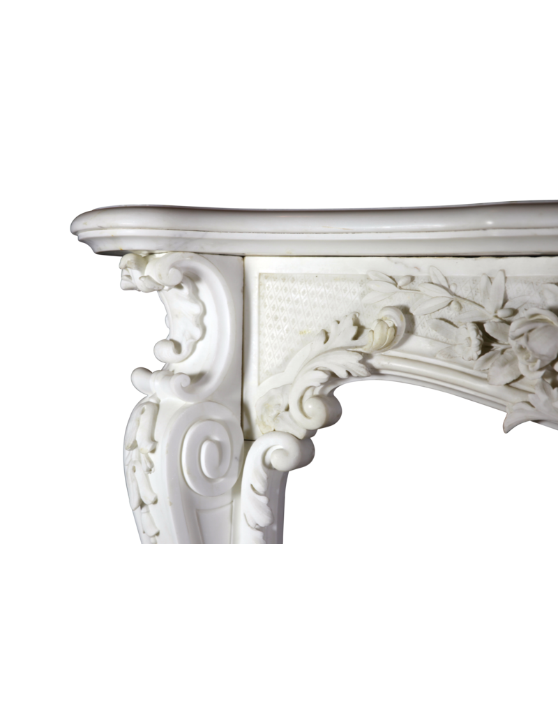 White Statuary Marble Belle Epoque Period Antique Fireplace Surround