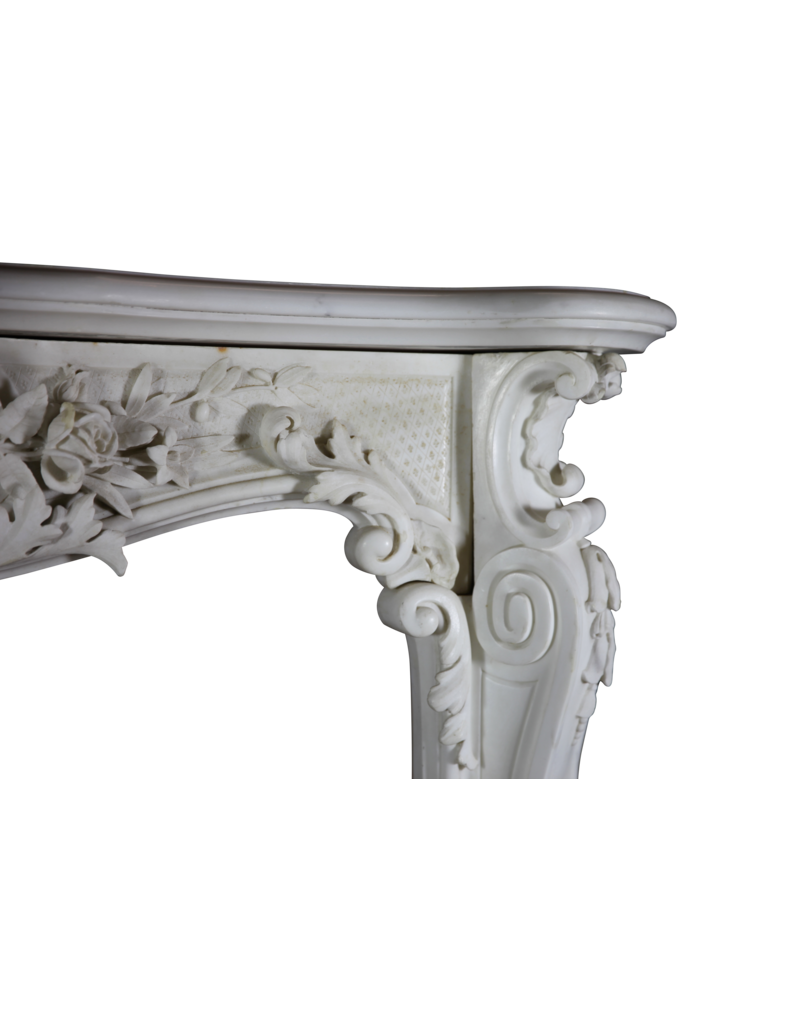 White Statuary Marble Belle Epoque Period Antique Fireplace Surround