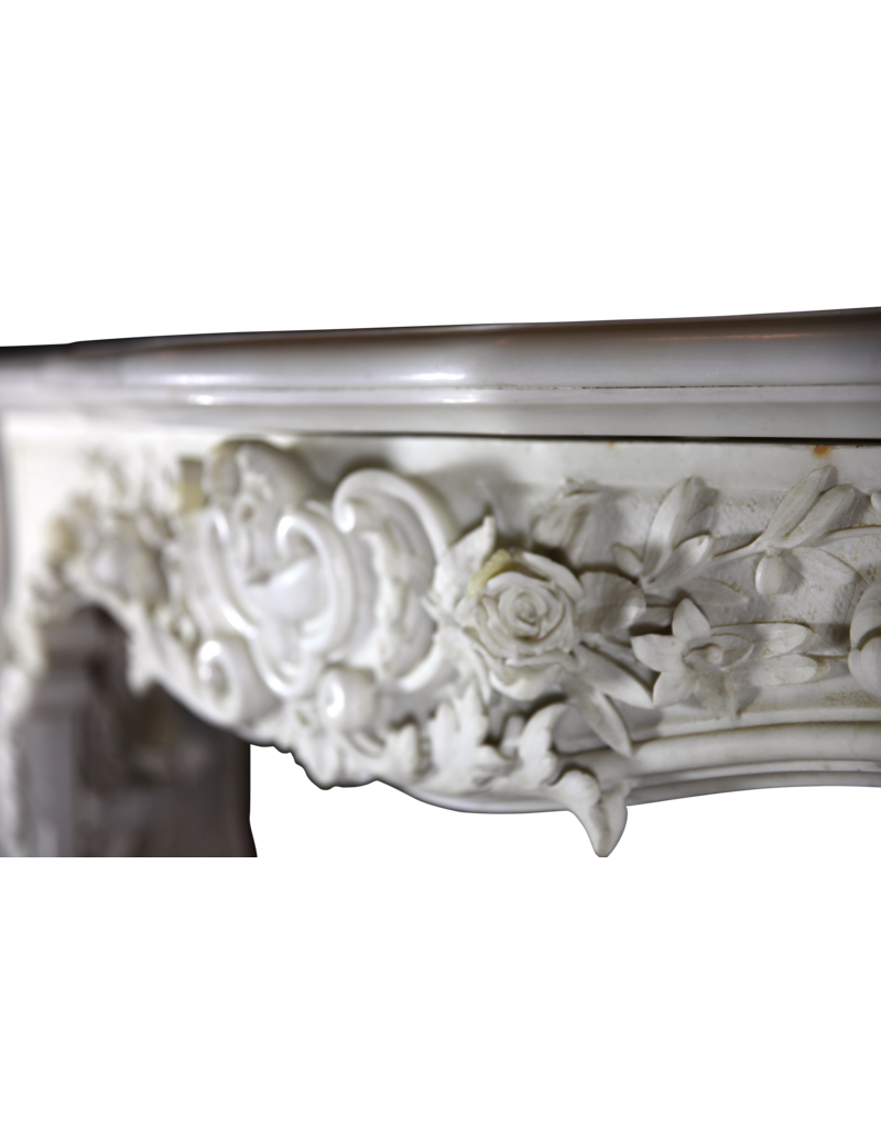 White Statuary Marble Belle Epoque Period Antique Fireplace Surround