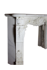Maison Leon Van den Bogaert White Statuary Marble Belle Epoque Period Antique Fireplace Surround